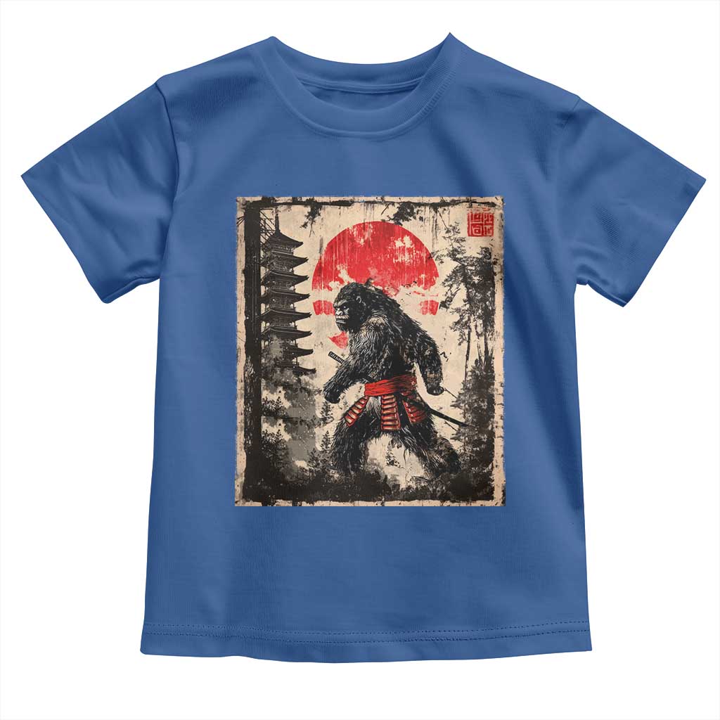 Samurai Bigfoot Toddler T Shirt Japanese Vintage Sasquatch Graphic Ukiyo-e Art Funny - Wonder Print Shop
