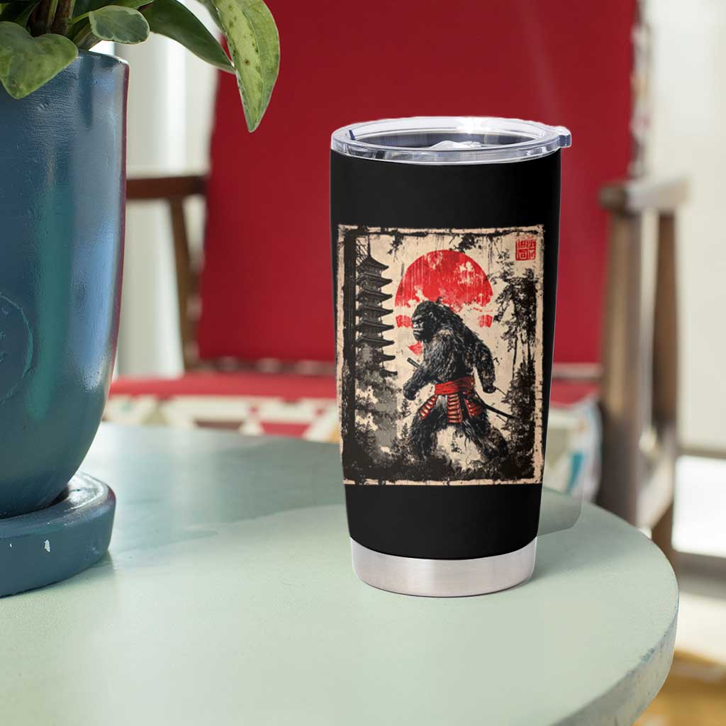 Samurai Bigfoot Tumbler Cup Japanese Vintage Sasquatch Graphic Ukiyo-e Art Funny - Wonder Print Shop