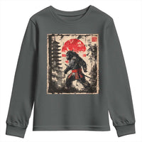 Samurai Bigfoot Youth Sweatshirt Japanese Vintage Sasquatch Graphic Ukiyo-e Art Funny - Wonder Print Shop