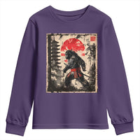 Samurai Bigfoot Youth Sweatshirt Japanese Vintage Sasquatch Graphic Ukiyo-e Art Funny - Wonder Print Shop