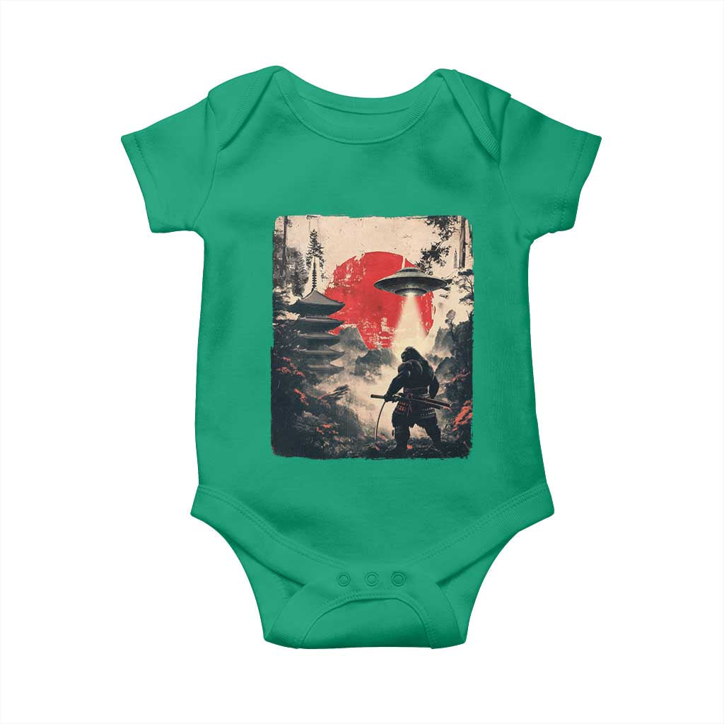 Samurai Bigfoot Baby Onesie Funny Japanese Retro Vintage Sasquatch Graphic Ukiyo-e Art - Wonder Print Shop