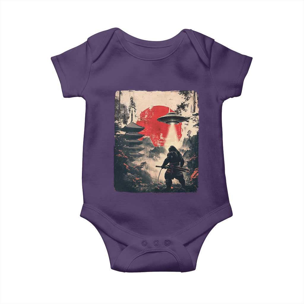 Samurai Bigfoot Baby Onesie Funny Japanese Retro Vintage Sasquatch Graphic Ukiyo-e Art - Wonder Print Shop