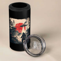 Samurai Bigfoot 4 in 1 Can Cooler Tumbler Funny Japanese Retro Vintage Sasquatch Graphic Ukiyo-e Art - Wonder Print Shop