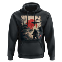 Samurai Bigfoot Hoodie Funny Japanese Retro Vintage Sasquatch Graphic Ukiyo-e Art - Wonder Print Shop