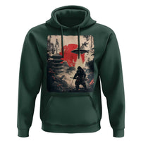 Samurai Bigfoot Hoodie Funny Japanese Retro Vintage Sasquatch Graphic Ukiyo-e Art - Wonder Print Shop