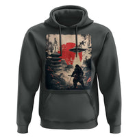 Samurai Bigfoot Hoodie Funny Japanese Retro Vintage Sasquatch Graphic Ukiyo-e Art - Wonder Print Shop