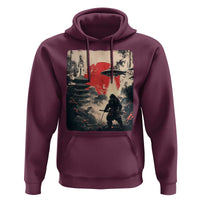 Samurai Bigfoot Hoodie Funny Japanese Retro Vintage Sasquatch Graphic Ukiyo-e Art - Wonder Print Shop