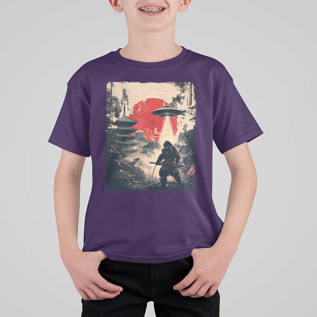 Samurai Bigfoot T Shirt For Kid Funny Japanese Retro Vintage Sasquatch Graphic Ukiyo-e Art - Wonder Print Shop