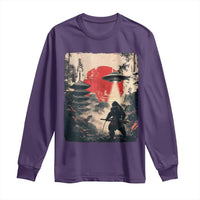 Samurai Bigfoot Long Sleeve Shirt Funny Japanese Retro Vintage Sasquatch Graphic Ukiyo-e Art - Wonder Print Shop