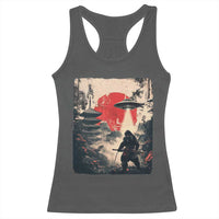 Samurai Bigfoot Racerback Tank Top Funny Japanese Retro Vintage Sasquatch Graphic Ukiyo-e Art - Wonder Print Shop