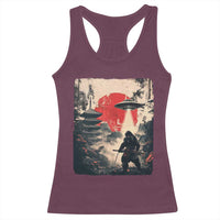 Samurai Bigfoot Racerback Tank Top Funny Japanese Retro Vintage Sasquatch Graphic Ukiyo-e Art - Wonder Print Shop