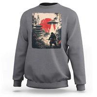 Samurai Bigfoot Sweatshirt Funny Japanese Retro Vintage Sasquatch Graphic Ukiyo-e Art - Wonder Print Shop