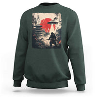 Samurai Bigfoot Sweatshirt Funny Japanese Retro Vintage Sasquatch Graphic Ukiyo-e Art - Wonder Print Shop