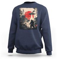 Samurai Bigfoot Sweatshirt Funny Japanese Retro Vintage Sasquatch Graphic Ukiyo-e Art - Wonder Print Shop