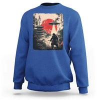 Samurai Bigfoot Sweatshirt Funny Japanese Retro Vintage Sasquatch Graphic Ukiyo-e Art - Wonder Print Shop