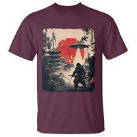 Samurai Bigfoot T Shirt Funny Japanese Retro Vintage Sasquatch Graphic Ukiyo-e Art - Wonder Print Shop