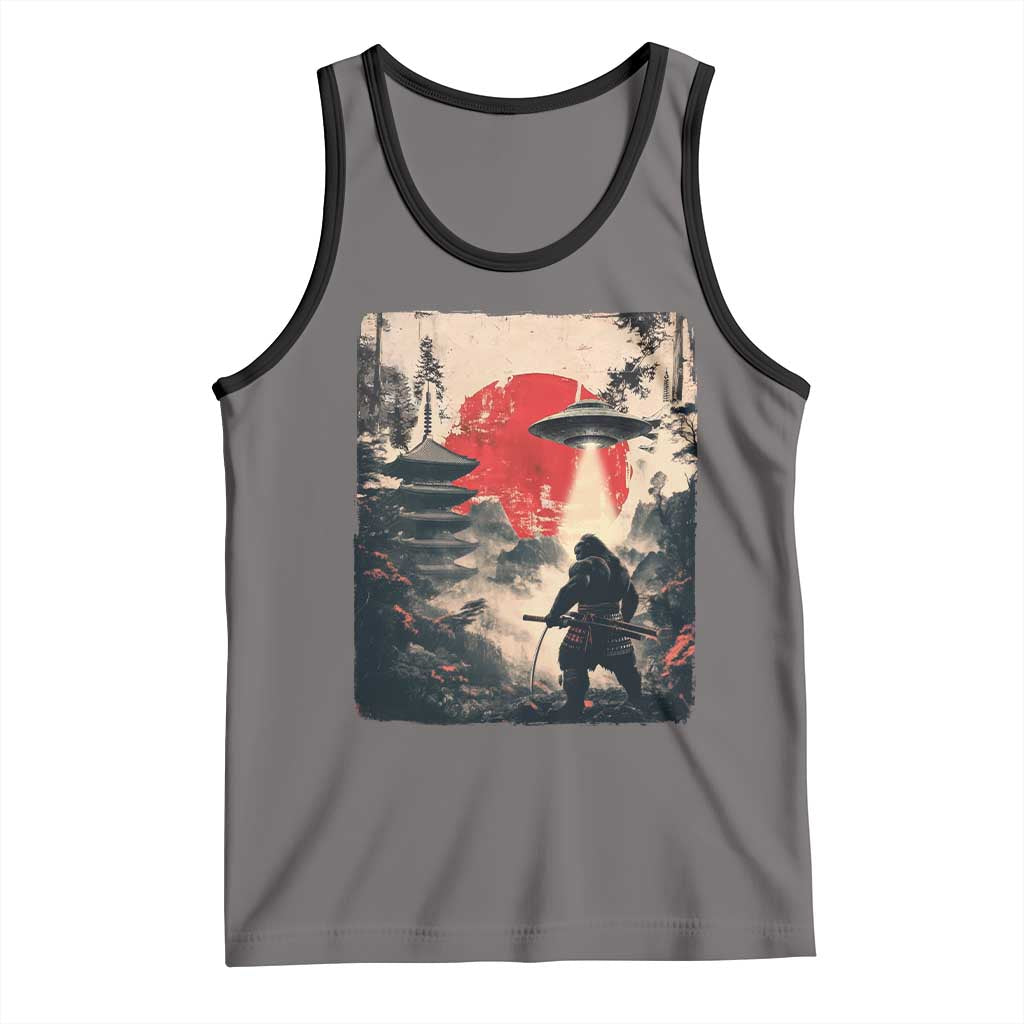 Samurai Bigfoot Tank Top Funny Japanese Retro Vintage Sasquatch Graphic Ukiyo-e Art - Wonder Print Shop