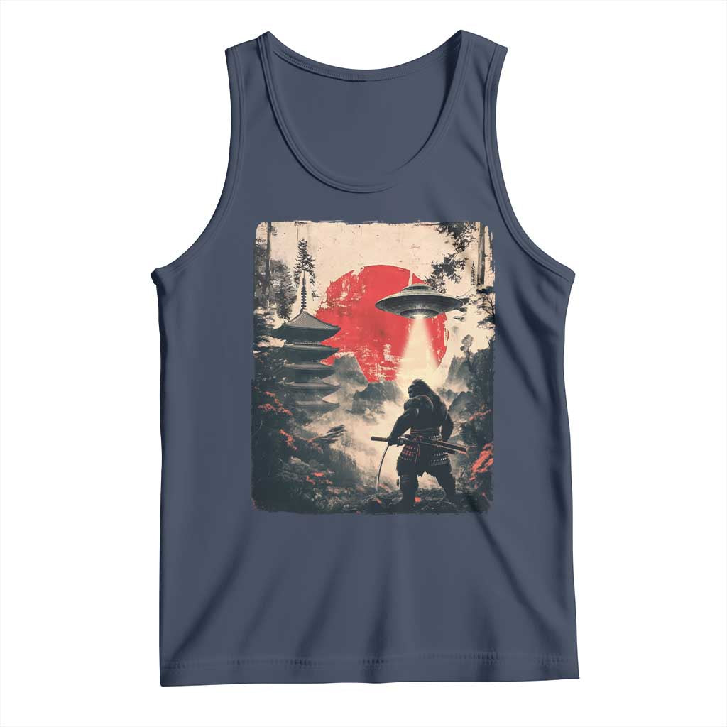 Samurai Bigfoot Tank Top Funny Japanese Retro Vintage Sasquatch Graphic Ukiyo-e Art - Wonder Print Shop