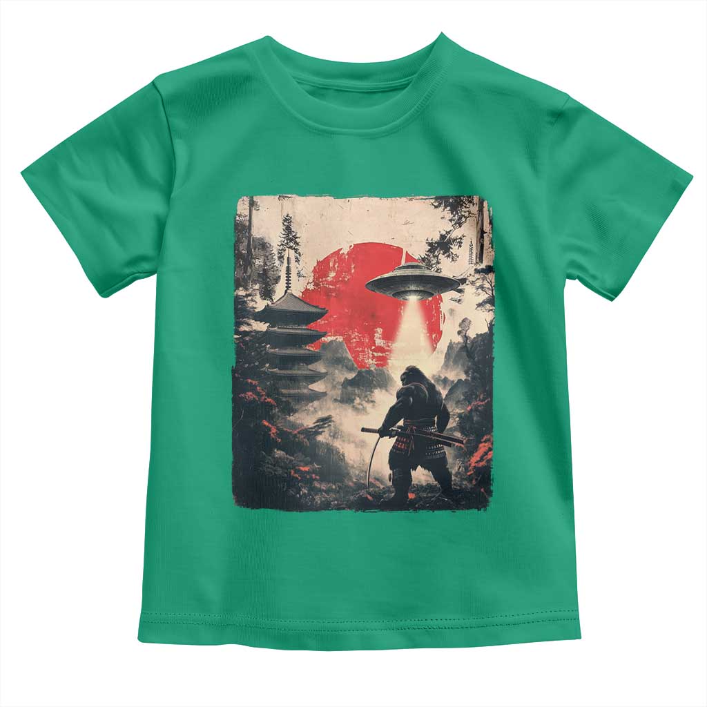 Samurai Bigfoot Toddler T Shirt Funny Japanese Retro Vintage Sasquatch Graphic Ukiyo-e Art - Wonder Print Shop