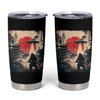 Samurai Bigfoot Tumbler Cup Funny Japanese Retro Vintage Sasquatch Graphic Ukiyo-e Art - Wonder Print Shop