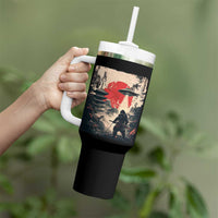 Samurai Bigfoot Tumbler With Handle Funny Japanese Retro Vintage Sasquatch Graphic Ukiyo-e Art - Wonder Print Shop