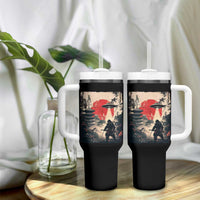 Samurai Bigfoot Tumbler With Handle Funny Japanese Retro Vintage Sasquatch Graphic Ukiyo-e Art - Wonder Print Shop