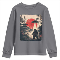 Samurai Bigfoot Youth Sweatshirt Funny Japanese Retro Vintage Sasquatch Graphic Ukiyo-e Art - Wonder Print Shop