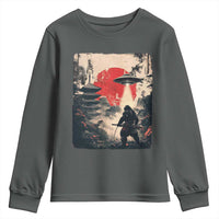 Samurai Bigfoot Youth Sweatshirt Funny Japanese Retro Vintage Sasquatch Graphic Ukiyo-e Art - Wonder Print Shop