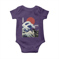 Japanese Kawaii Anime Cat Baby Onesie Funny Surfing Cat Bruh Retro The Great Wave Kanagawa - Wonder Print Shop