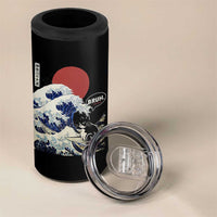 Japanese Kawaii Anime Cat 4 in 1 Can Cooler Tumbler Funny Surfing Cat Bruh Retro The Great Wave Kanagawa - Wonder Print Shop