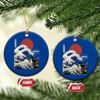 Japanese Kawaii Anime Cat Ceramic Ornament Funny Surfing Cat Bruh Retro The Great Wave Kanagawa - Wonder Print Shop