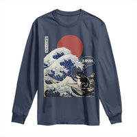 Japanese Kawaii Anime Cat Long Sleeve Shirt Funny Surfing Cat Bruh Retro The Great Wave Kanagawa - Wonder Print Shop