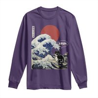 Japanese Kawaii Anime Cat Long Sleeve Shirt Funny Surfing Cat Bruh Retro The Great Wave Kanagawa - Wonder Print Shop