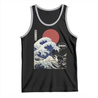 Japanese Kawaii Anime Cat Tank Top Funny Surfing Cat Bruh Retro The Great Wave Kanagawa - Wonder Print Shop