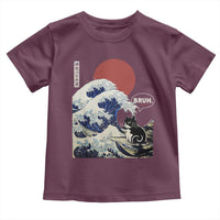 Japanese Kawaii Anime Cat Toddler T Shirt Funny Surfing Cat Bruh Retro The Great Wave Kanagawa - Wonder Print Shop