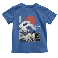 Japanese Kawaii Anime Cat Toddler T Shirt Funny Surfing Cat Bruh Retro The Great Wave Kanagawa - Wonder Print Shop