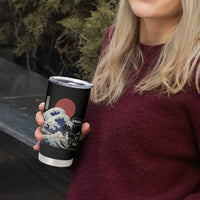 Japanese Kawaii Anime Cat Tumbler Cup Funny Surfing Cat Bruh Retro The Great Wave Kanagawa - Wonder Print Shop