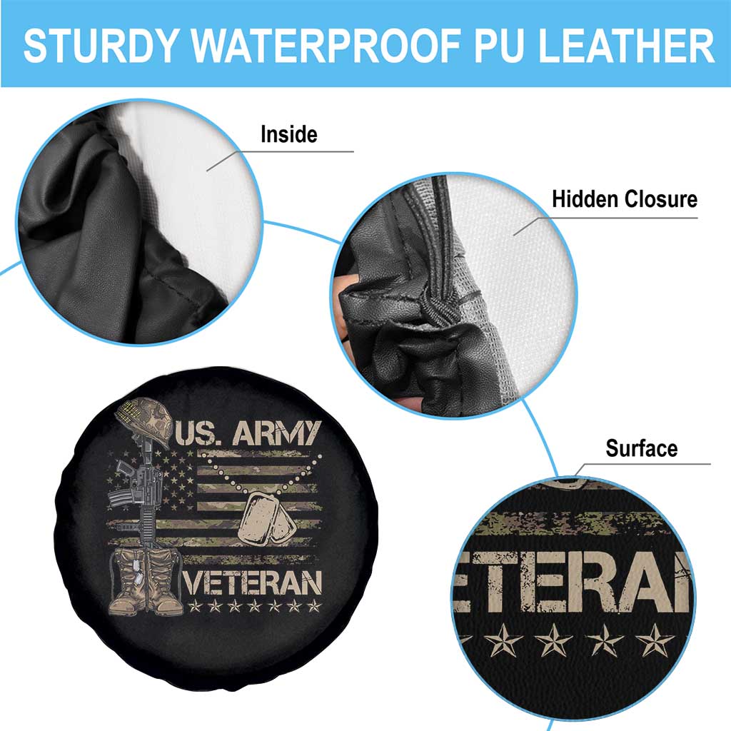 US Army Veteran Flag Spare Tire Cover - Wonder Print Shop
