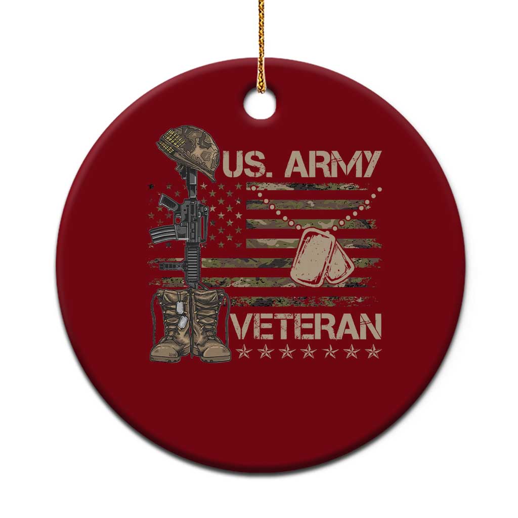 US Army Veteran Flag Ceramic Ornament - Wonder Print Shop