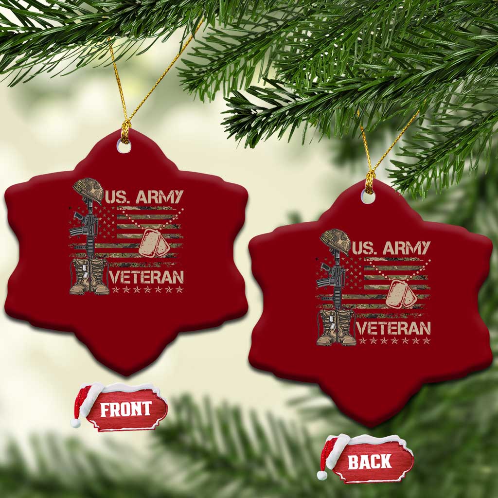 US Army Veteran Flag Ceramic Ornament - Wonder Print Shop
