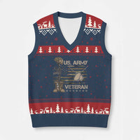 US Army Veteran Flag V-Neck Knit Sweater Vest - Wonder Print Shop