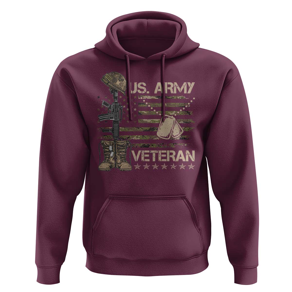 US Army Veteran Flag Hoodie - Wonder Print Shop
