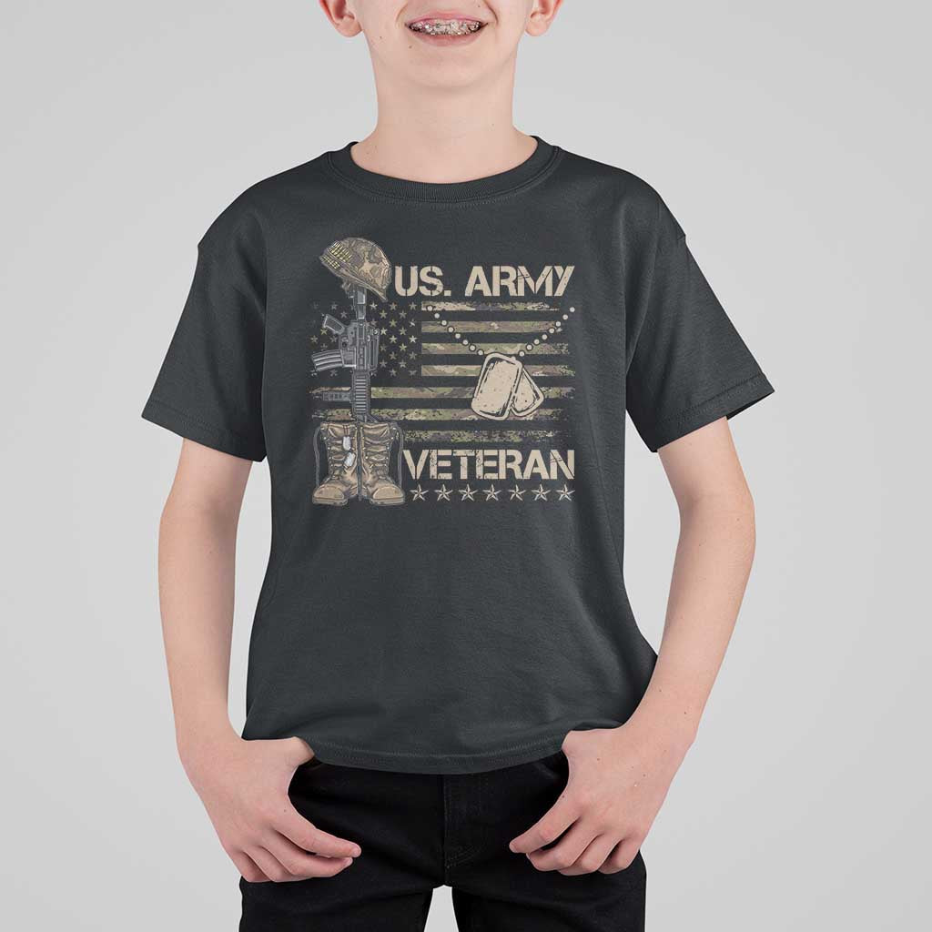 US Army Veteran Flag T Shirt For Kid - Wonder Print Shop
