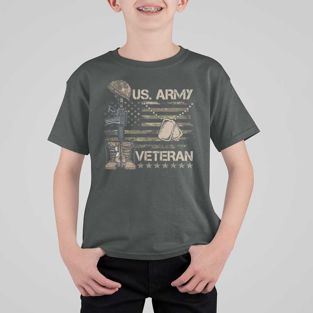 US Army Veteran Flag T Shirt For Kid - Wonder Print Shop