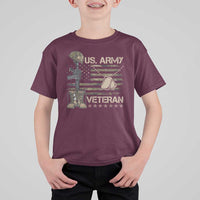US Army Veteran Flag T Shirt For Kid - Wonder Print Shop