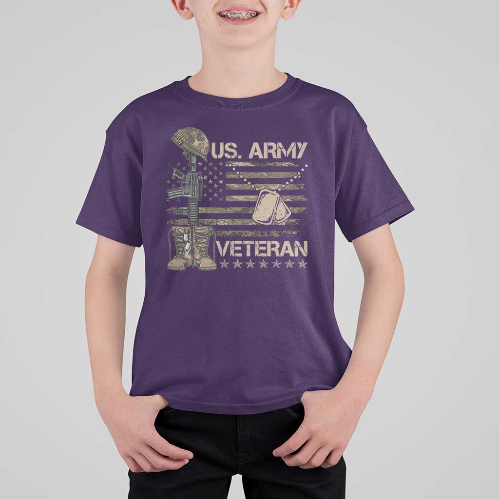 US Army Veteran Flag T Shirt For Kid - Wonder Print Shop