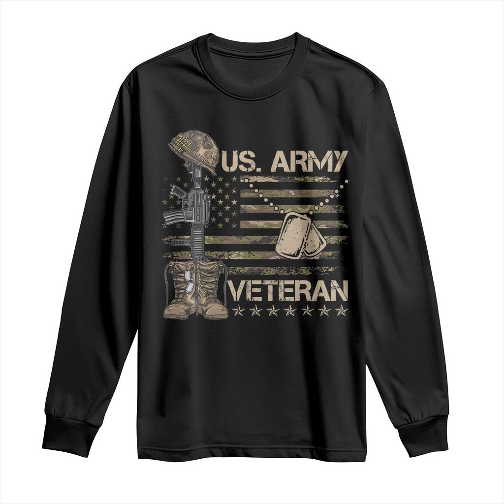 US Army Veteran Flag Long Sleeve Shirt - Wonder Print Shop