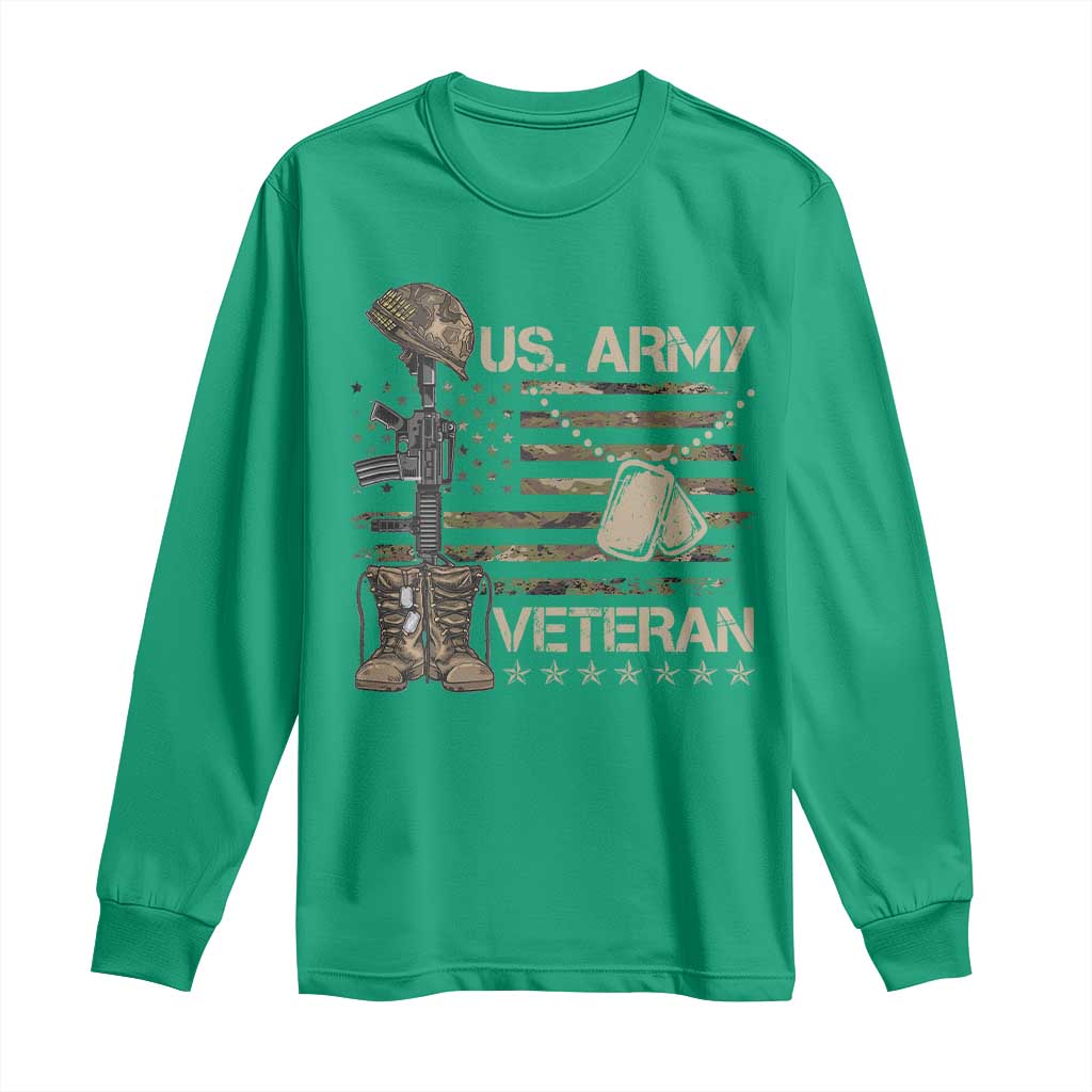 US Army Veteran Flag Long Sleeve Shirt - Wonder Print Shop
