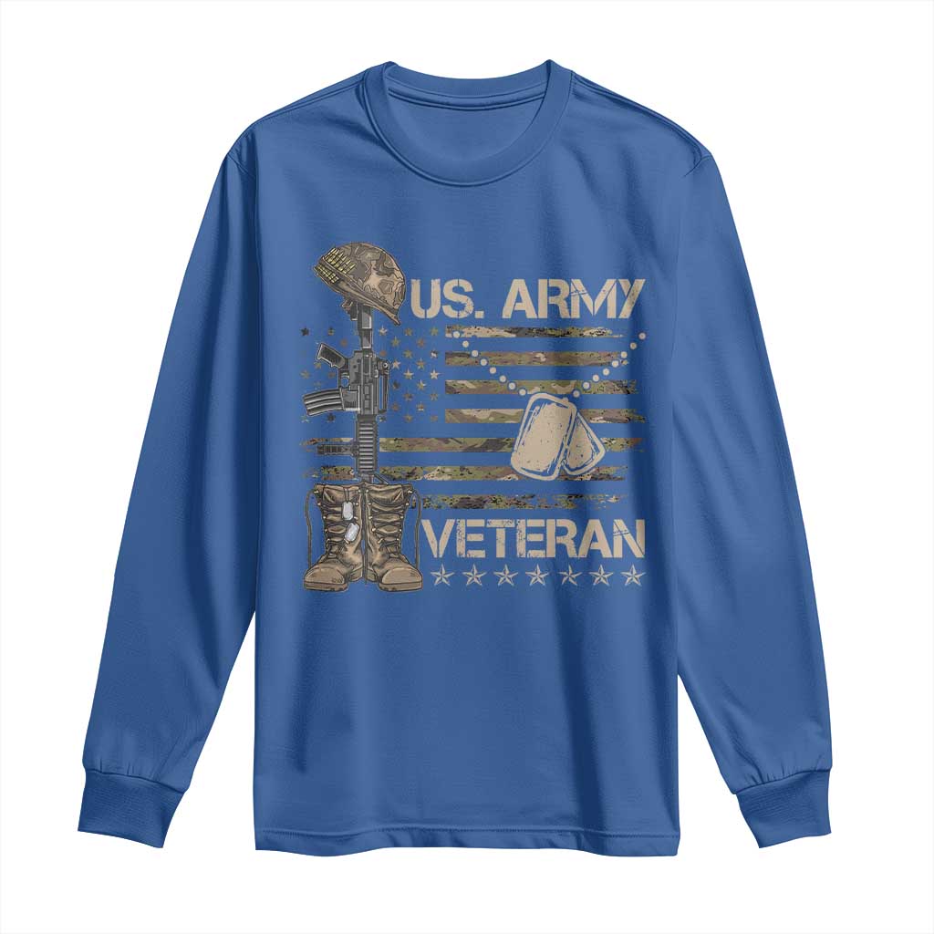 US Army Veteran Flag Long Sleeve Shirt - Wonder Print Shop