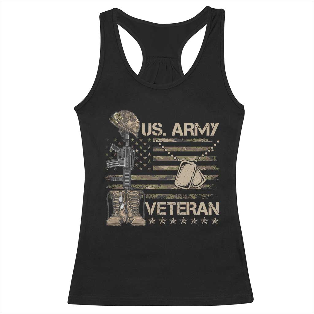US Army Veteran Flag Racerback Tank Top - Wonder Print Shop